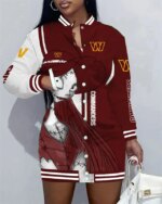 Washington Commanders Women Button Down Jacket Dress AZBTBDJD000064