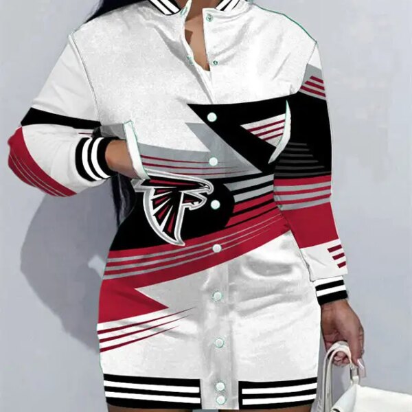 Atlanta Falcons Women Button Down Jacket Dress AZBTBDJD000151