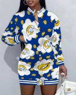 Los Angeles Rams Women Button Down Jacket Dress AZBTBDJD000247