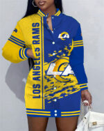 Los Angeles Rams Women Button Down Jacket Dress AZBTBDJD000068
