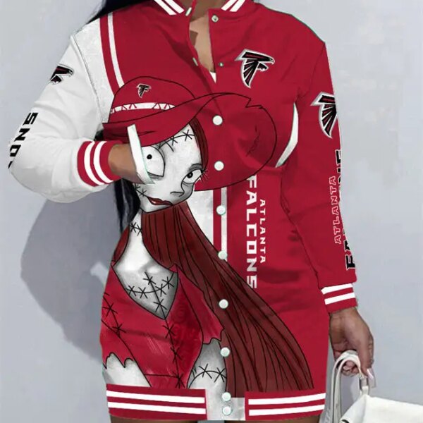 Atlanta Falcons Women Button Down Jacket Dress AZBTBDJD000345