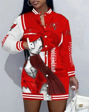 Tampa Bay Buccaneers Women Button Down Jacket Dress AZBTBDJD000200