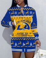 Los Angeles Rams Women Button Down Jacket Dress AZBTBDJD000252