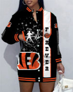 Cincinnati Bengals Women Button Down Jacket Dress AZBTBDJD000098