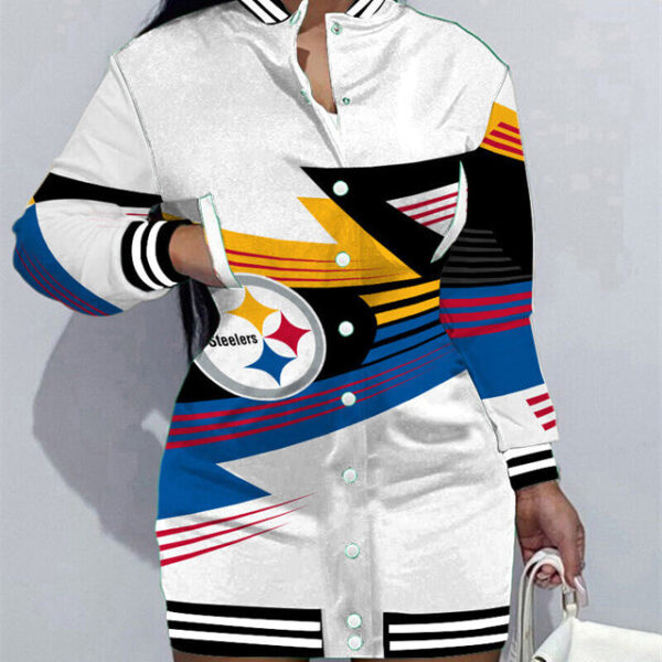 Pittsburgh Steelers Women Button Down Jacket Dress AZBTBDJD000266