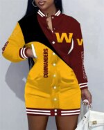 Washington Commanders Women Button Down Jacket Dress AZBTBDJD000065