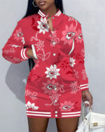 Kansas City Chiefs Women Button Down Jacket Dress AZBTBDJD000048