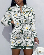 Green Bay Packers Women Button Down Jacket Dress AZBTBDJD000239