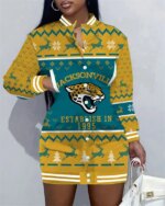 Jacksonville Jaguars Women Button Down Jacket Dress AZBTBDJD000255