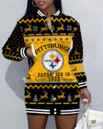 Pittsburgh Steelers Women Button Down Jacket Dress AZBTBDJD000243