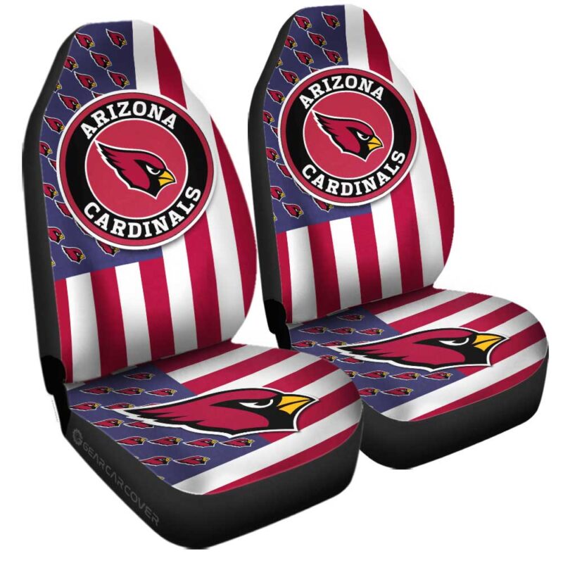 Arizona Cardinals Car Seat Covers Custom US Flag Style
