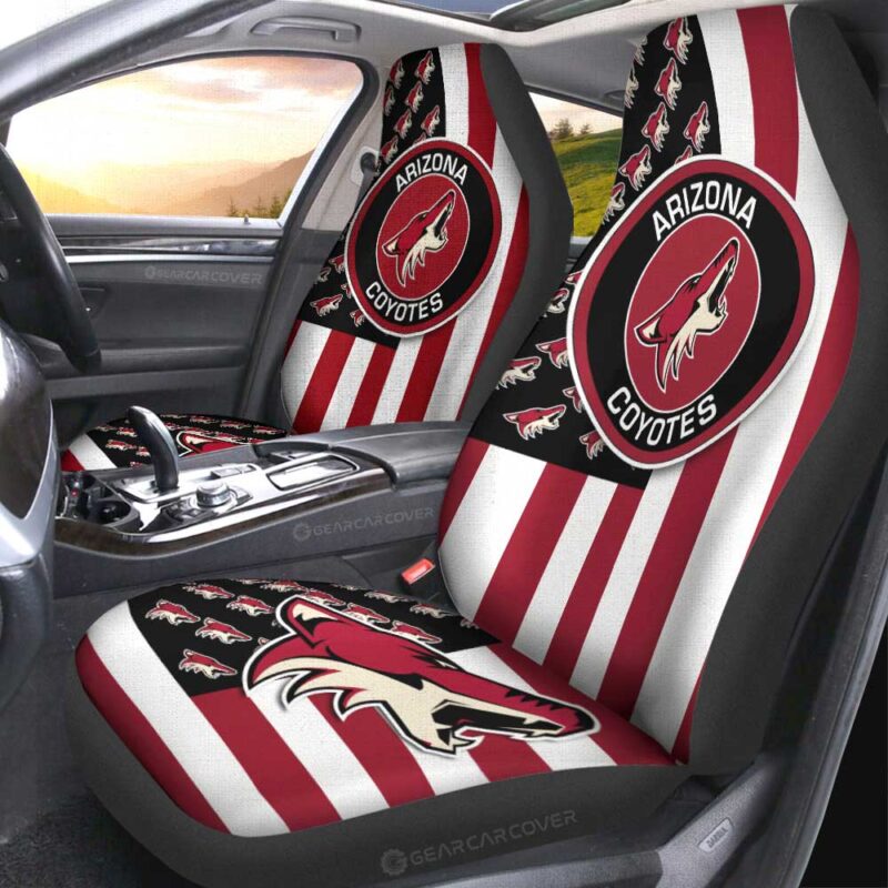 Arizona Coyotes Car Seat Covers Custom US Flag Style