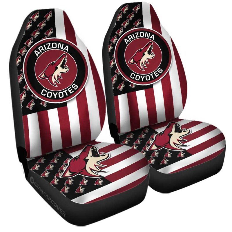 Arizona Coyotes Car Seat Covers Custom US Flag Style