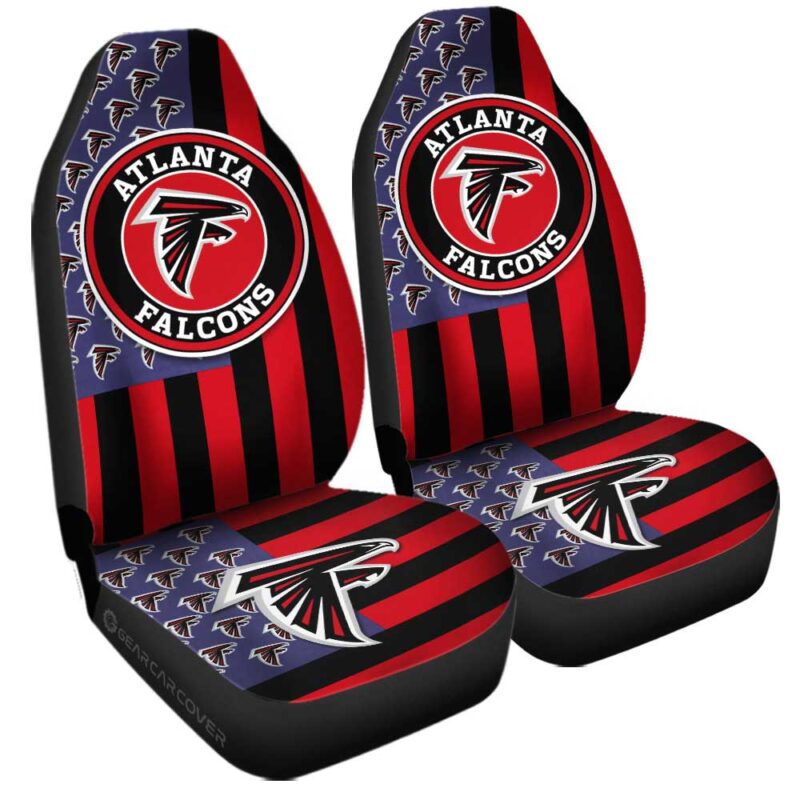 Atlanta Falcons Car Seat Covers Custom US Flag Style
