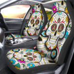 Atlanta United FC Car Seat Covers Custom Sugar Skull Car Accessories