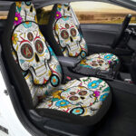 Atlanta United FC Car Seat Covers Custom Sugar Skull Car Accessories