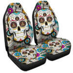 Atlanta United FC Car Seat Covers Custom Sugar Skull Car Accessories