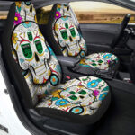 Austin FC Car Seat Covers Custom Sugar Skull Car Accessories