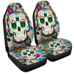 Austin FC Car Seat Covers Custom Sugar Skull Car Accessories