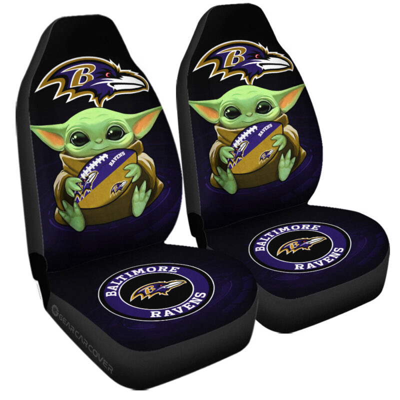Baltimore Ravens Car Seat Covers Baby Yoda Car Accessories For Fan