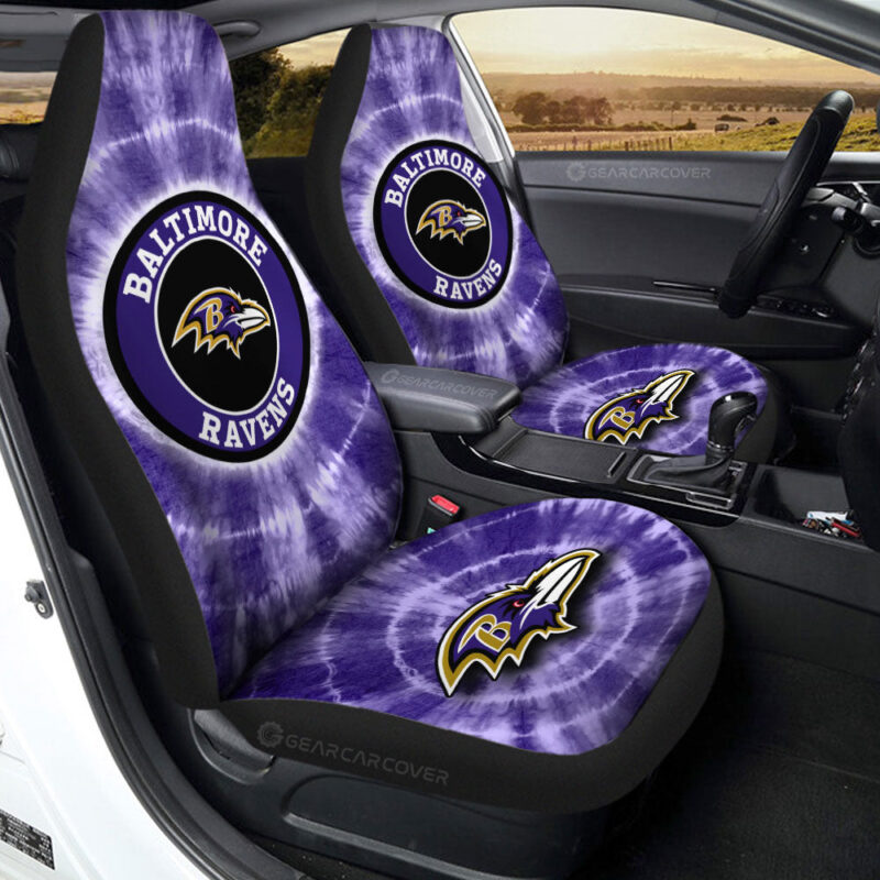 Baltimore Ravens Car Seat Covers Custom Tie Dye Car Accessories