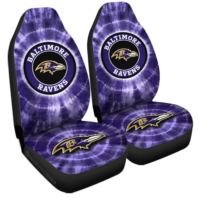 Baltimore Ravens Car Seat Covers Custom Tie Dye Car Accessories