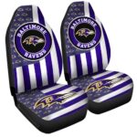 Baltimore Ravens Car Seat Covers Custom US Flag Style