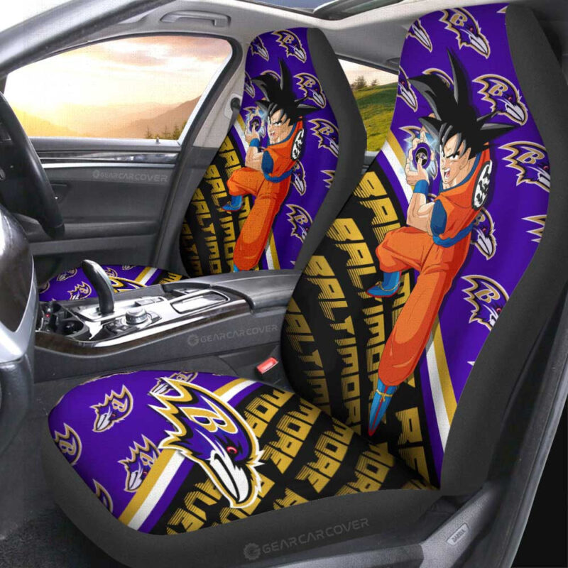 Baltimore Ravens Car Seat Covers Goku Car Accessories For Fans