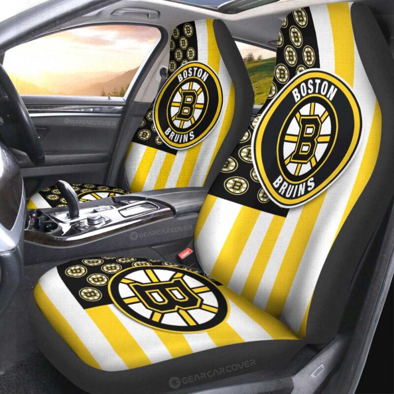 Boston Bruins Car Seat Covers Custom US Flag Style
