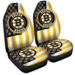 Boston Bruins Car Seat Covers Custom US Flag Style