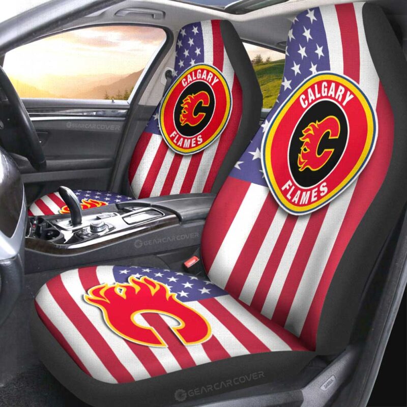 Calgary Flames Car Seat Covers Custom Car Decor Accessories