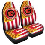 Calgary Flames Car Seat Covers Custom US Flag Style