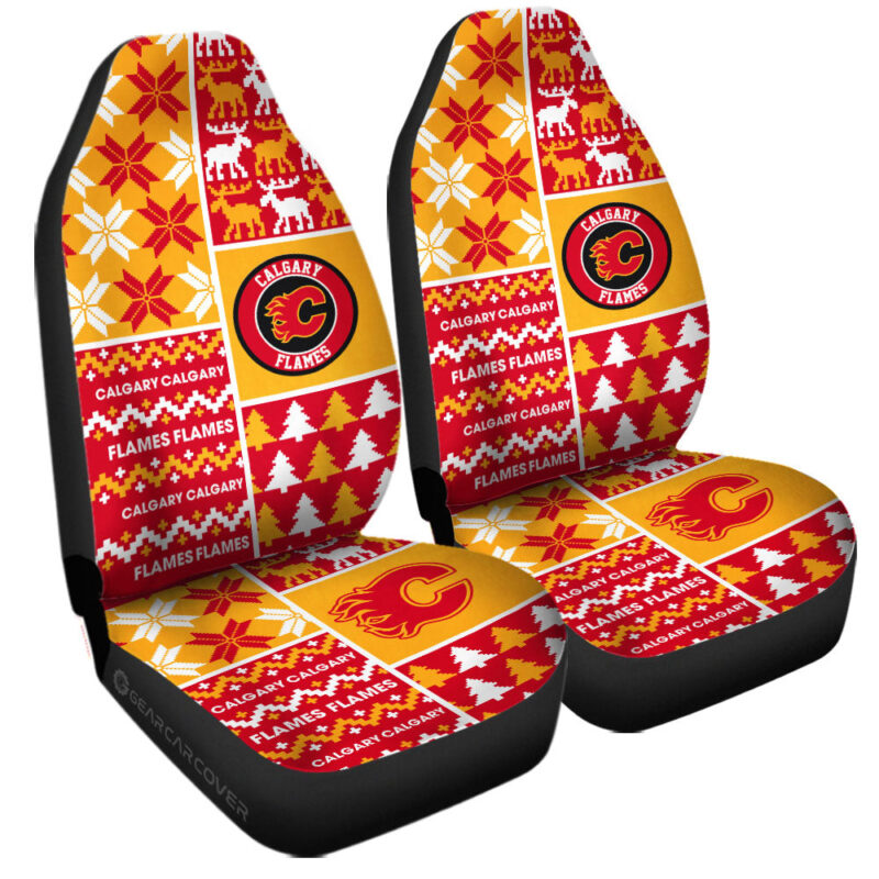Calgary Flames Car Seat Covers Custom Ugly Style Car Accessories