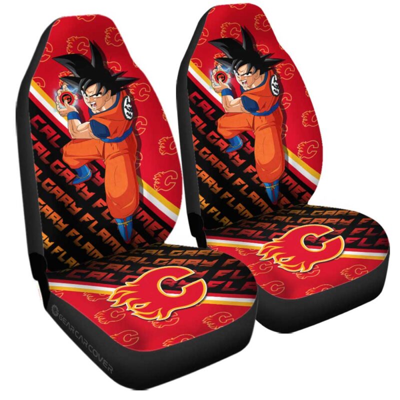 Calgary Flames Car Seat Covers Goku Car Decorations For Fans