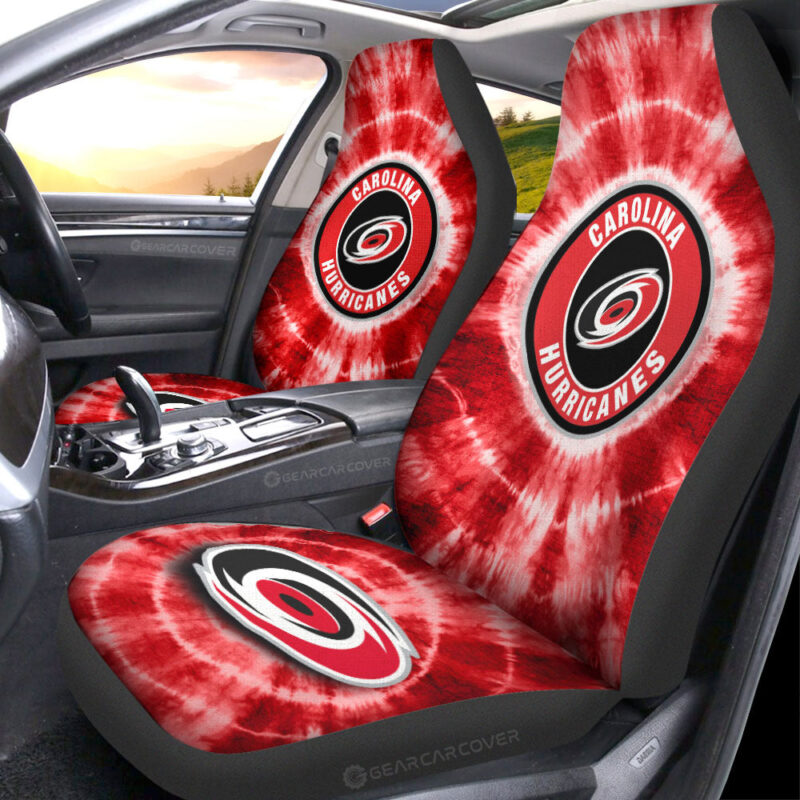 Carolina Hurricanes Car Seat Covers Custom Tie Dye Car Accessories