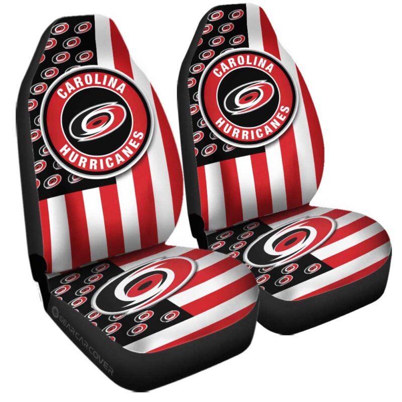 Carolina Hurricanes Car Seat Covers Custom US Flag Style