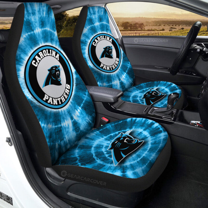 Carolina Panthers Car Seat Covers Custom Tie Dye Car Accessories