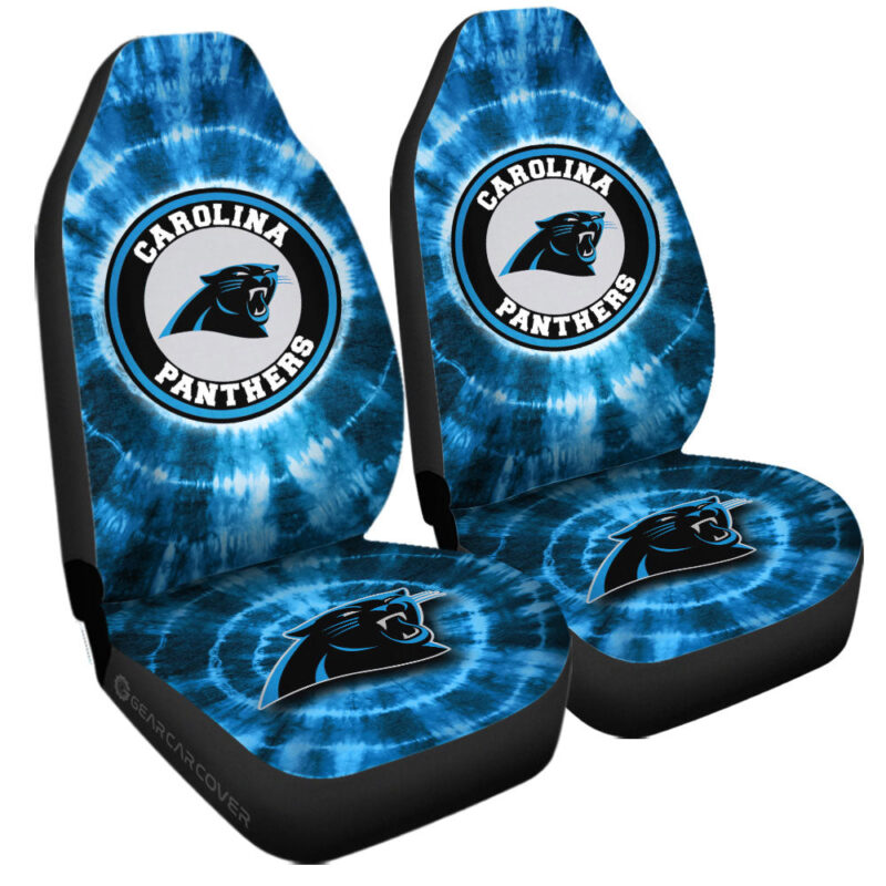 Carolina Panthers Car Seat Covers Custom Tie Dye Car Accessories