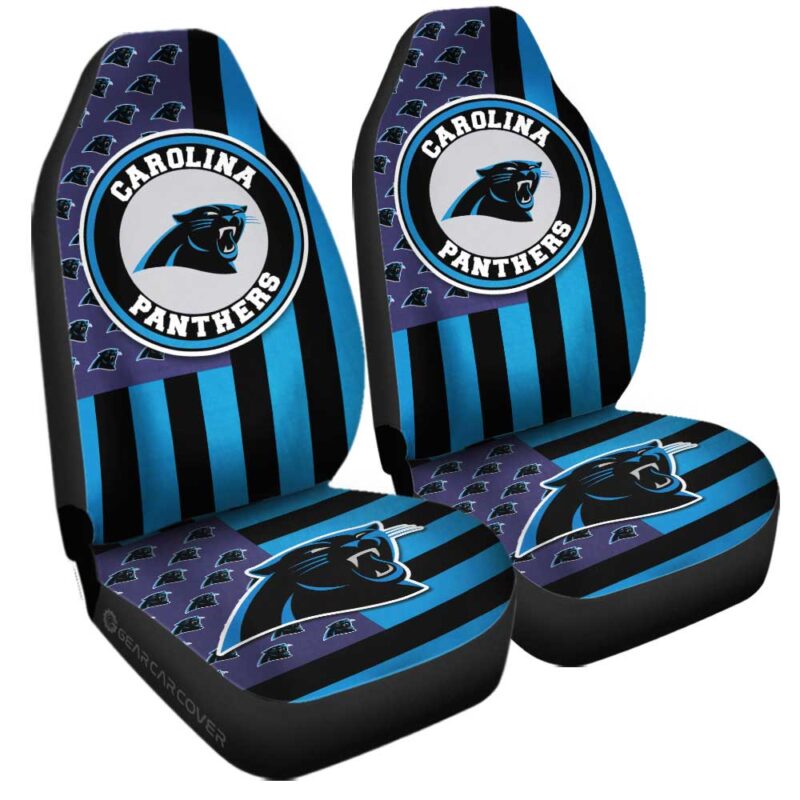 Carolina Panthers Car Seat Covers Custom US Flag Style