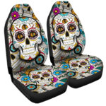 Chicago Blackhawks Car Seat Covers Custom Sugar Skull Car Accessories
