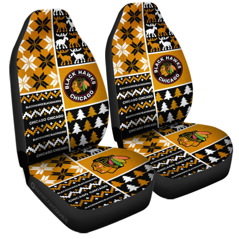 Chicago Blackhawks Car Seat Covers Custom Ugly Style Car Accessories