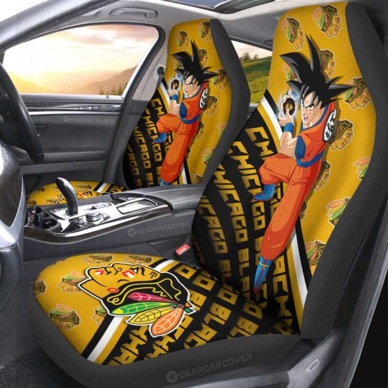 Chicago Blackhawks Car Seat Covers Goku Car Decorations For Fans