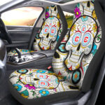 Chicago Fire FC Car Seat Covers Custom Sugar Skull Car Accessories
