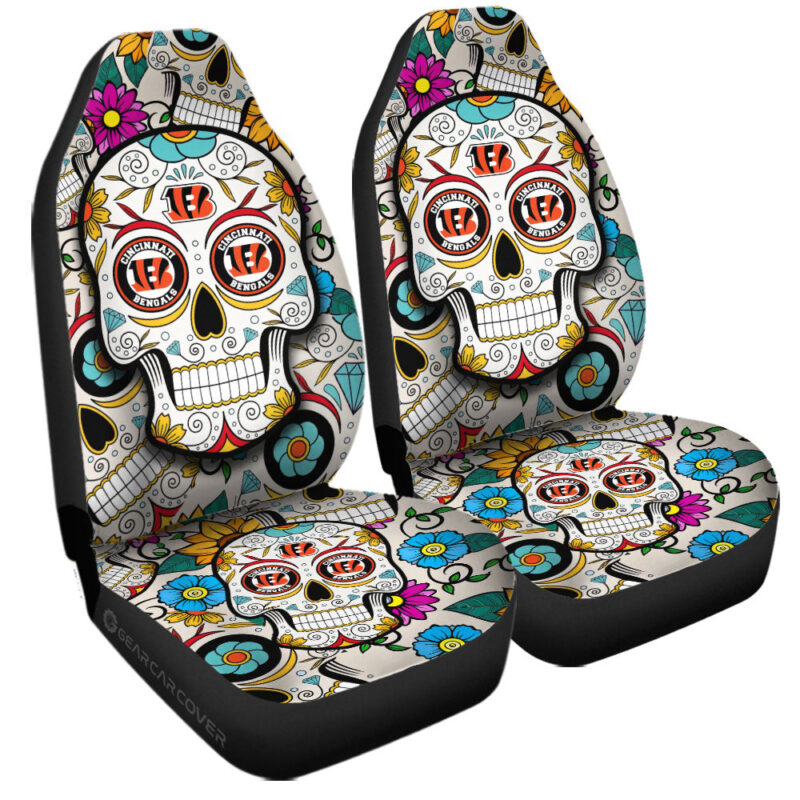 Cincinnati Bengals Car Seat Covers Custom Sugar Skull Car Accessories