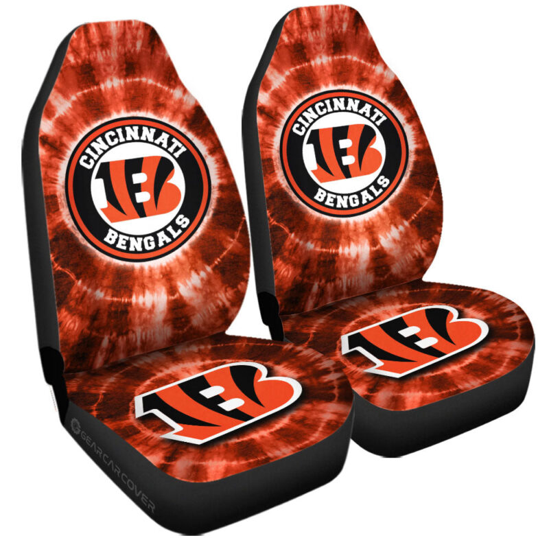 Cincinnati Bengals Car Seat Covers Custom Tie Dye Car Accessories