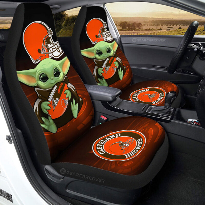 Cleveland Browns Car Seat Covers Baby Yoda Car Accessories For Fan