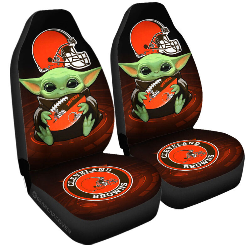 Cleveland Browns Car Seat Covers Baby Yoda Car Accessories For Fan