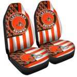 Cleveland Browns Car Seat Covers Custom US Flag Style