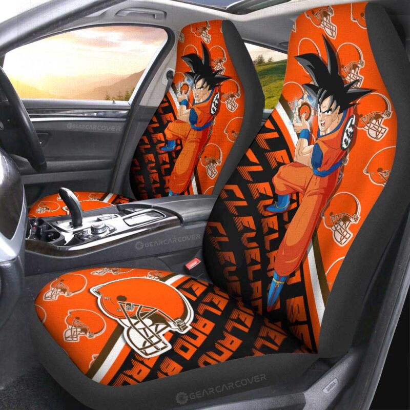 Cleveland Browns Car Seat Covers Goku Car Accessories For Fans