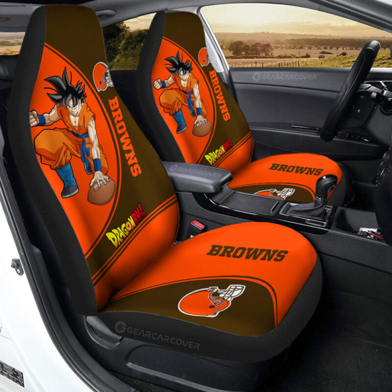 Cleveland Browns Car Seat Covers Goku Car Accessories For Fans